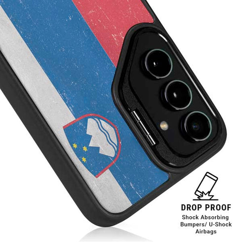 Slovenia Flag Distressed Galaxy S24 Kickstand Case